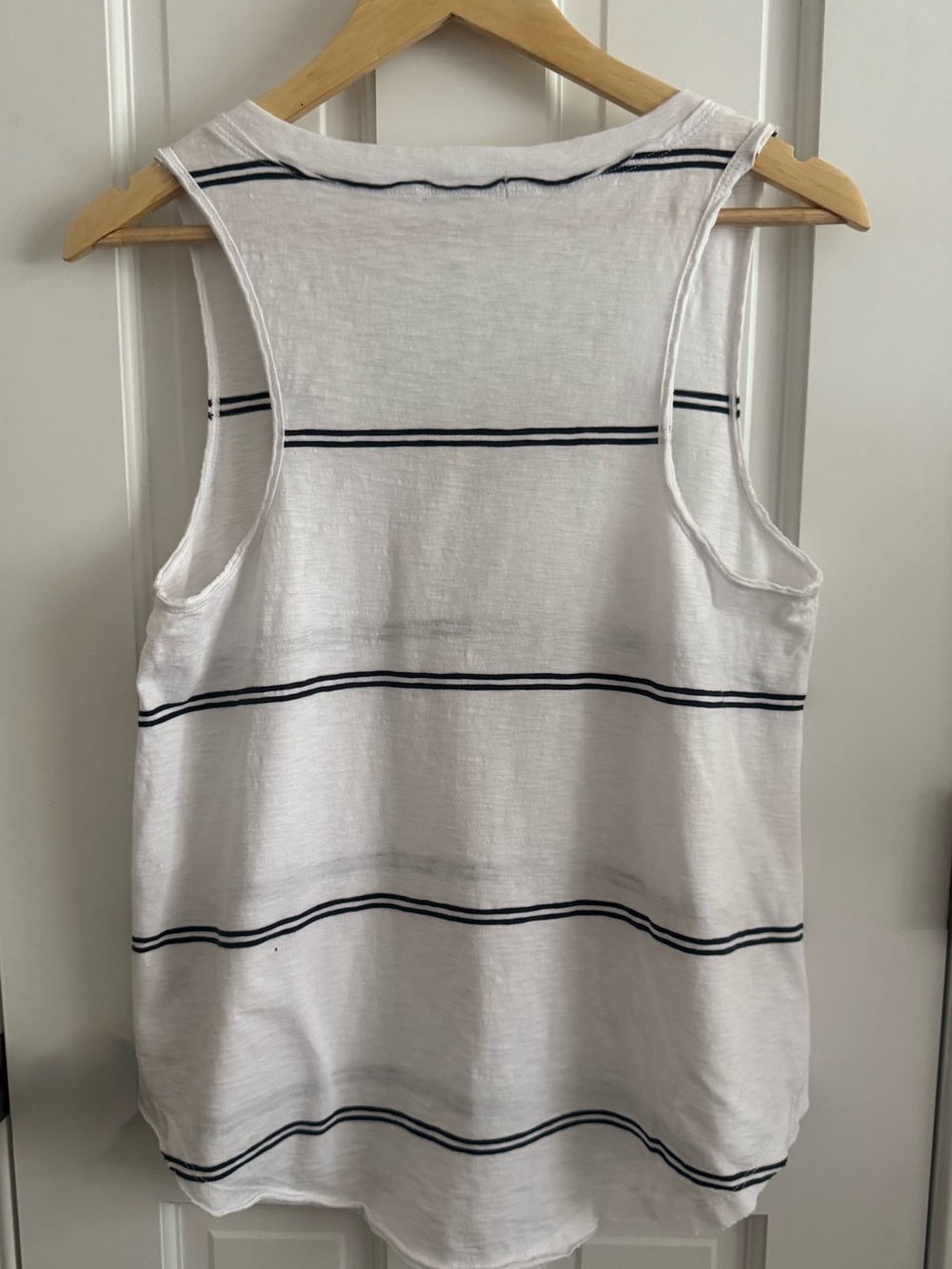 Z Supply White Tank with Black Stripe V-Neck - Picture 2 of 5